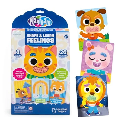 Learning Resources Feelings Playfoam Shape & Learn, 26 aktiviteter, barn, sensoriskt spel, soociala och emotionella inlärningsleksaker från 3 år, EI 2037, Multi, Medium 86002020376