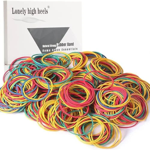 500 st gummiband färgade elastiska band filmapp stationära tjocka starka töjbara för skola hem kontor material industriellt hantverk gör det själv 38 storlekar 786411603251