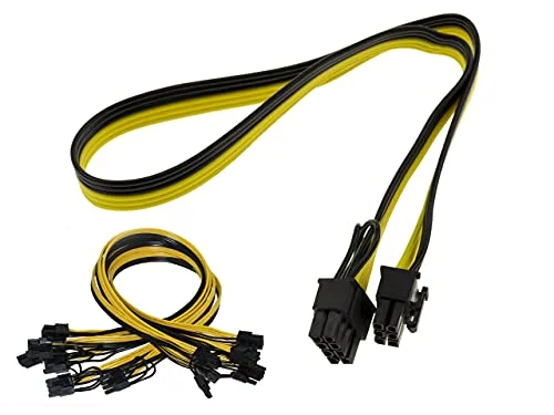 KALEA INFORMATIQUE Set med 6 PCIe kablar stift hane till 8 för användning HP Breakout Board enheter strömförsörjning 3760306792869