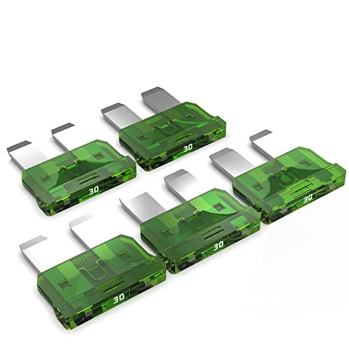 AUPROTEC Standard ATO platt pluggsäkring 1A 40 A säkring smältsäkring urval: 30 ampere grön, 5 stycken 4060837055006