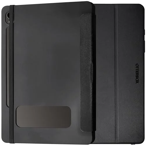 OtterBox React Folio Case för Samsung Galaxy Tab S9, stöttåligt, fallskyddat, ultratunt, skyddande foliofodral, testad till militärstandard, Svart, Utan retailförpackning 840304757381