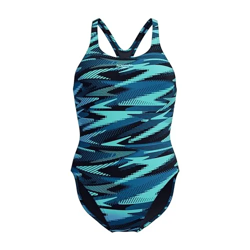 Speedo Hyperboom Allover Medalist baddräkt för kvinnor Snabbtorkande Fitness Klorbeständig (paket med 1) 5059937778068