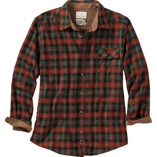 Legendary Whitetails herrskjorta Buck Camp i flanell, långärmad rutig skjorta med knappar och manchetter manchestertyg., XL 632187057562