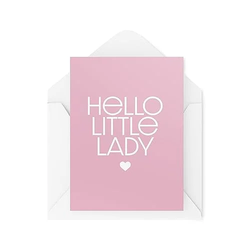 Nya babykort Hello Little Lady graviditetskort Välkommen till World Card Baby Girl Gratulationskort Ny mamma och pappa CBH1818 5061017585053