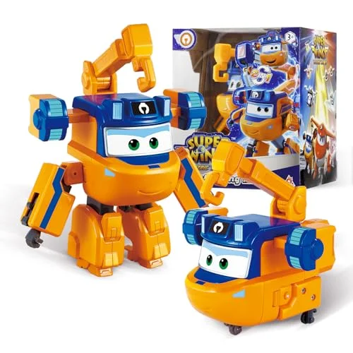 Super Wings Transformer Supercharged Marty flygplan, höjd ca 12,7 cm, babydocka, leksaksflygplan och robotfigur för pojkar flickor från 3 år 6911400440096