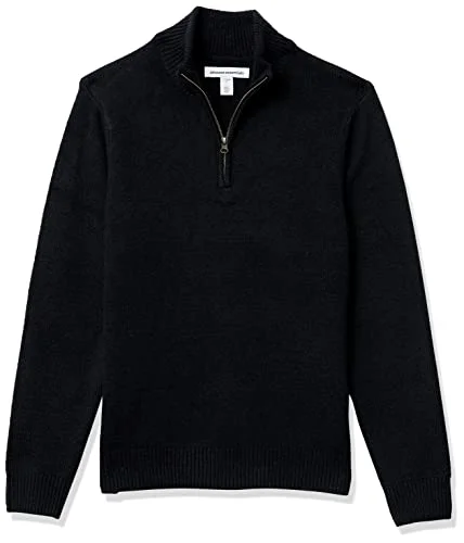 Amazon Essentials långärmad mjuk beröring kvartsblixtlås, svart, Medium 195111096506